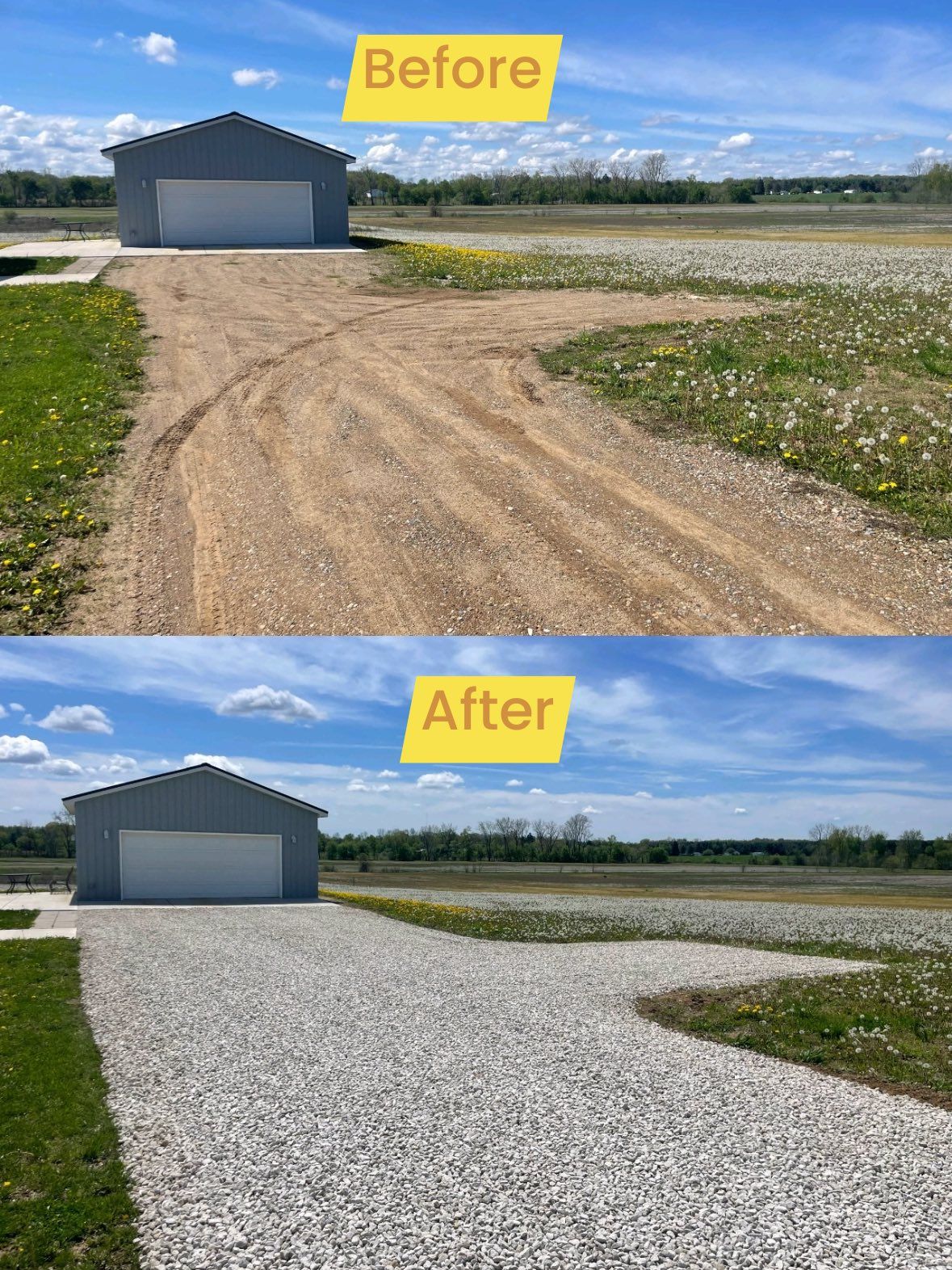 Family Grade & Gravel completed driveway project