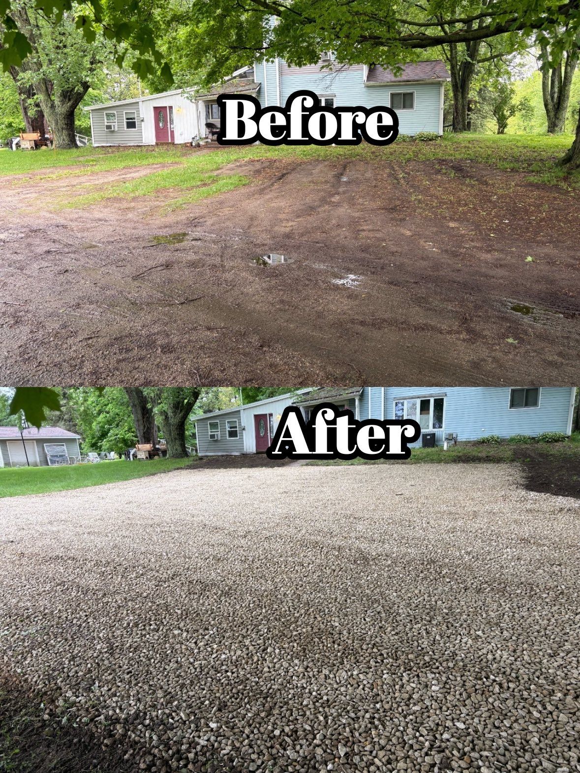 Family Grade & Gravel completed driveway project