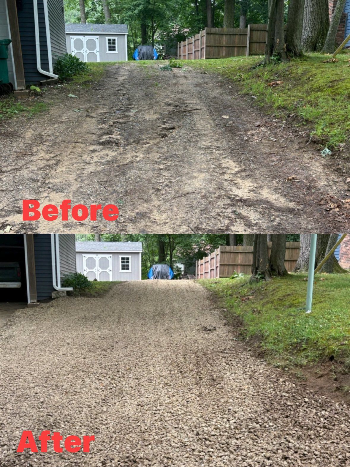 Family Grade & Gravel completed driveway project