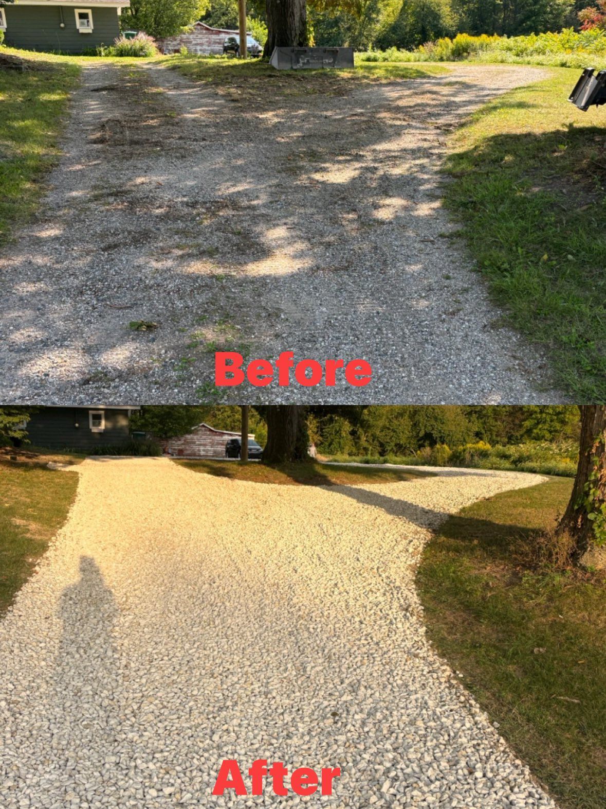 Family Grade & Gravel completed driveway project